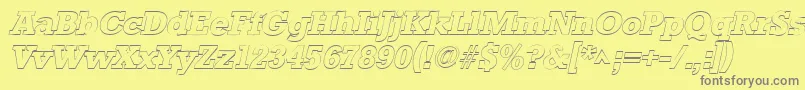StaffordoutlineItalic Font – Gray Fonts on Yellow Background