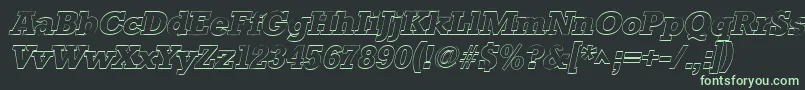 Шрифт StaffordoutlineItalic – зелёные шрифты на чёрном фоне
