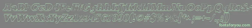 StaffordoutlineItalic Font – Green Fonts on Gray Background