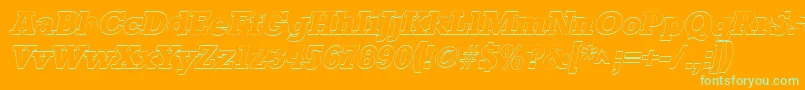 StaffordoutlineItalic Font – Green Fonts on Orange Background