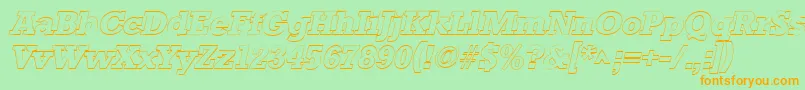StaffordoutlineItalic Font – Orange Fonts on Green Background