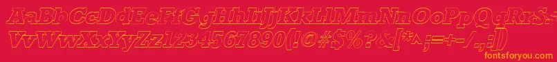 フォントStaffordoutlineItalic – 赤い背景にオレンジの文字