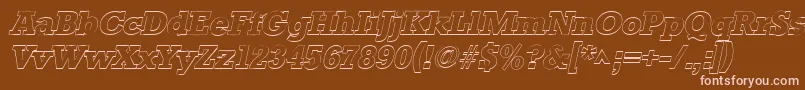 StaffordoutlineItalic Font – Pink Fonts on Brown Background