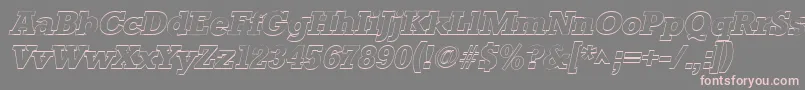 StaffordoutlineItalic Font – Pink Fonts on Gray Background