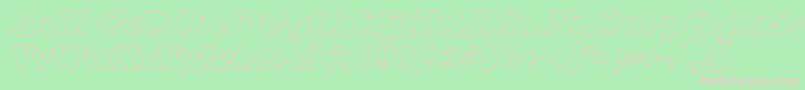 StaffordoutlineItalic-Schriftart – Rosa Schriften auf grünem Hintergrund