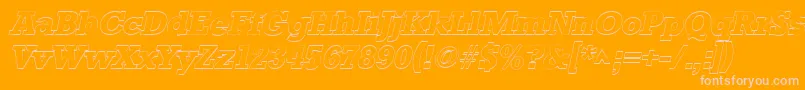 Weitere Informationen zur StaffordoutlineItalic-Schriftart StaffordoutlineItalic-Schriftart – Rosa Schriften auf orangefarbenem Hintergrund