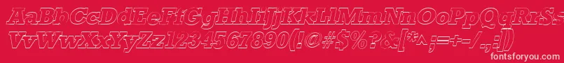 StaffordoutlineItalic Font – Pink Fonts on Red Background