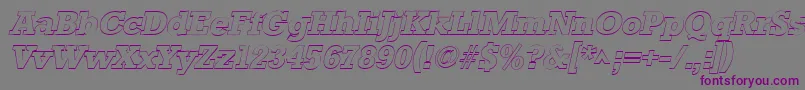 StaffordoutlineItalic Font – Purple Fonts on Gray Background