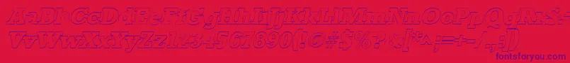フォントStaffordoutlineItalic – 赤い背景に紫のフォント