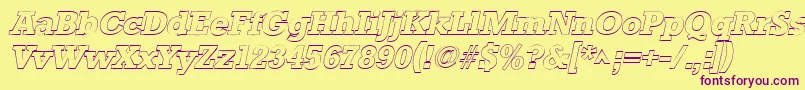 StaffordoutlineItalic Font – Purple Fonts on Yellow Background