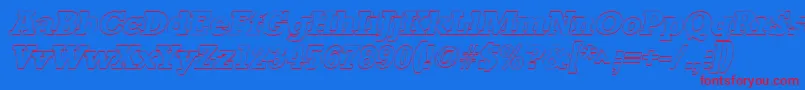 StaffordoutlineItalic Font – Red Fonts on Blue Background
