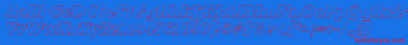 StaffordoutlineItalic-Schriftart – Rote Schriften auf blauem Hintergrund