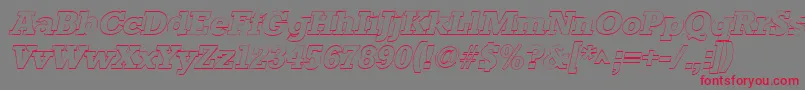 StaffordoutlineItalic Font – Red Fonts on Gray Background