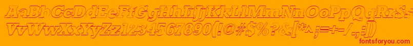 フォントStaffordoutlineItalic – オレンジの背景に赤い文字