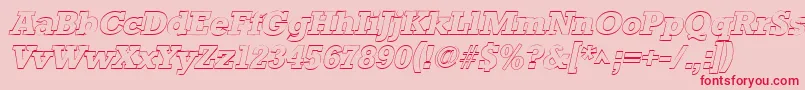 フォントStaffordoutlineItalic – ピンクの背景に赤い文字