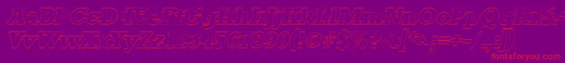 Police StaffordoutlineItalic – polices rouges sur fond violet