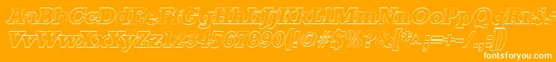 StaffordoutlineItalic Font – White Fonts on Orange Background