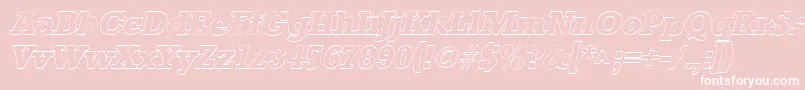 StaffordoutlineItalic Font – White Fonts on Pink Background