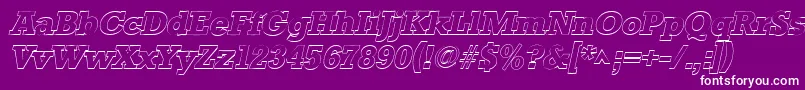 StaffordoutlineItalic Font – White Fonts on Purple Background
