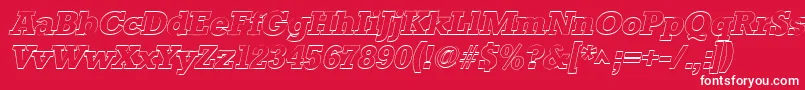 StaffordoutlineItalic Font – White Fonts on Red Background