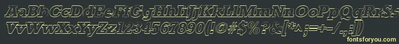 Шрифт StaffordoutlineItalic – жёлтые шрифты на чёрном фоне