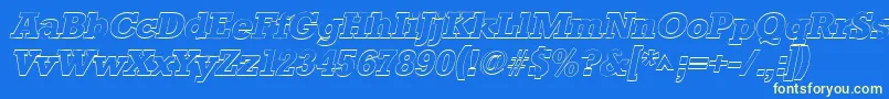 StaffordoutlineItalic Font – Yellow Fonts on Blue Background