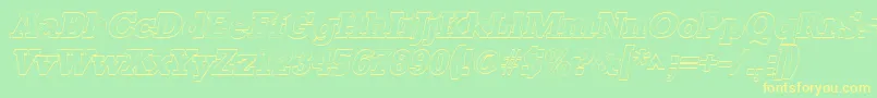 StaffordoutlineItalic Font – Yellow Fonts on Green Background