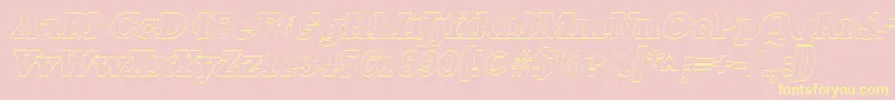 StaffordoutlineItalic Font – Yellow Fonts on Pink Background