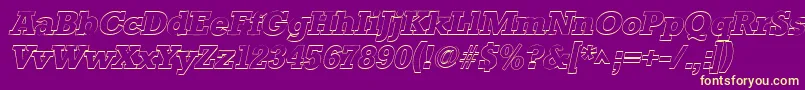 StaffordoutlineItalic Font – Yellow Fonts on Purple Background