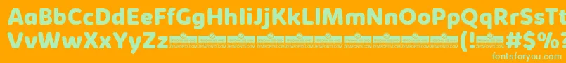 KabrioSoftExtraboldTrial Font – Green Fonts on Orange Background