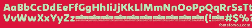 KabrioSoftExtraboldTrial Font – Green Fonts on Red Background