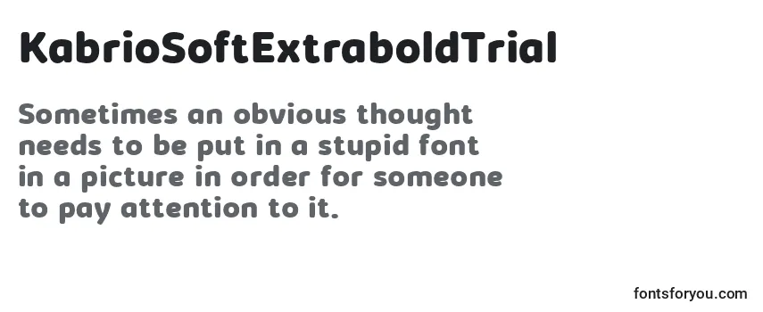 Review of the KabrioSoftExtraboldTrial Font