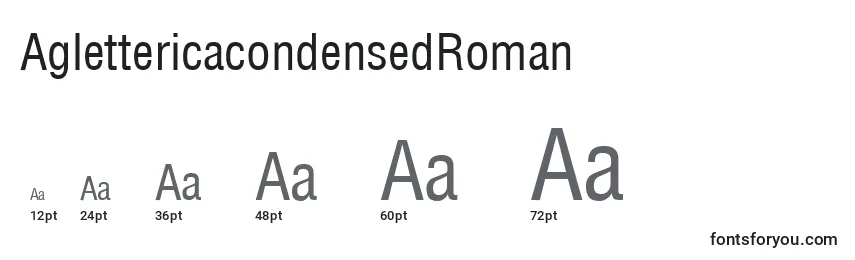 Размеры шрифта AglettericacondensedRoman