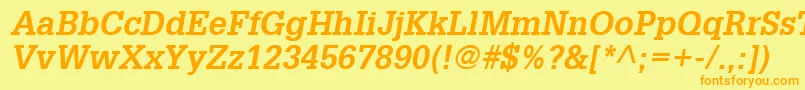 GlyphaLt65Boldoblique Font – Orange Fonts on Yellow Background