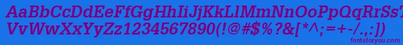 GlyphaLt65Boldoblique Font – Purple Fonts on Blue Background