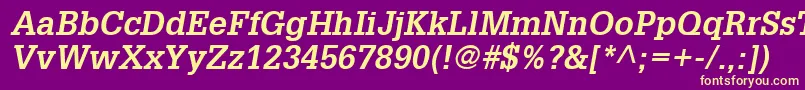 GlyphaLt65Boldoblique Font – Yellow Fonts on Purple Background