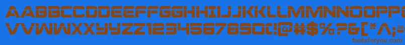 Praetorianlas Font – Brown Fonts on Blue Background