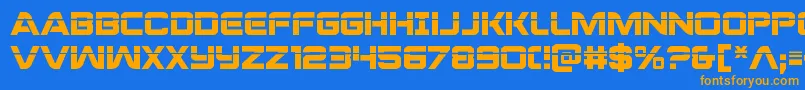 Praetorianlas Font – Orange Fonts on Blue Background
