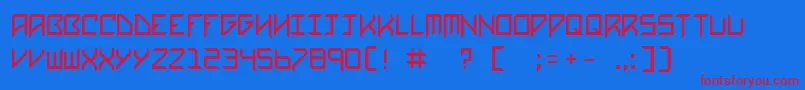 フォントImnotlazy – 赤い文字の青い背景