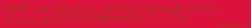 ParkersHand Font – Brown Fonts on Red Background