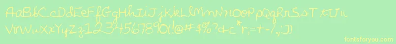 ParkersHand Font – Yellow Fonts on Green Background