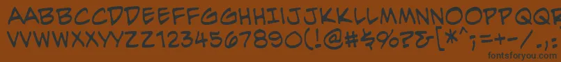 EvilgeniusBb-Schriftart – Schwarze Schriften auf braunem Hintergrund