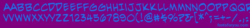 EvilgeniusBb Font – Blue Fonts on Purple Background