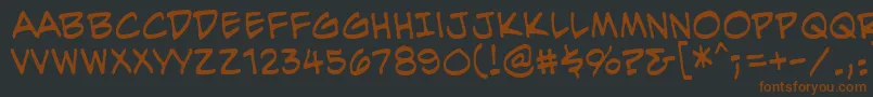EvilgeniusBb-fontti – ruskeat fontit mustalla taustalla