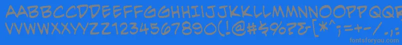フォントEvilgeniusBb – 青い背景に灰色の文字