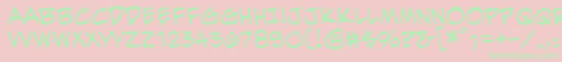 Fonte EvilgeniusBb – fontes verdes em um fundo rosa