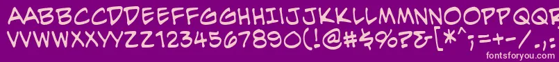 EvilgeniusBb-Schriftart – Rosa Schriften auf violettem Hintergrund