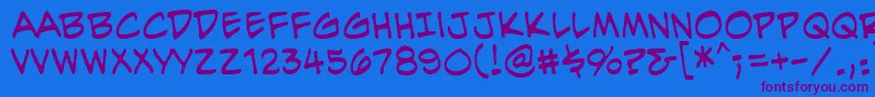 EvilgeniusBb-Schriftart – Violette Schriften auf blauem Hintergrund