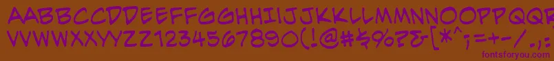 EvilgeniusBb Font – Purple Fonts on Brown Background