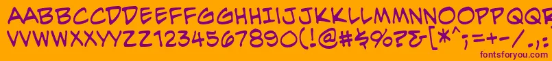 Шрифт EvilgeniusBb – фиолетовые шрифты на оранжевом фоне